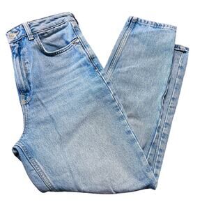 Zara High Waisted Tapered Mom Jean Medium Wash Casual Size 4